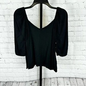 Chaser Black Bubble Sleeve Top Size XS